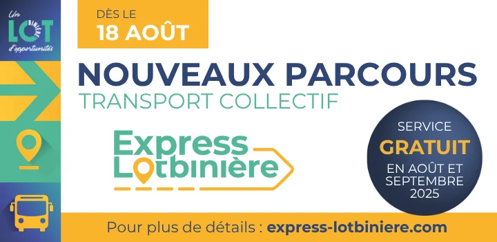 La MRC de Lotbinière bonifie son service de transport collectif dès le 18 août 2025 et offre la gratuité pour les mois d’août et septembre