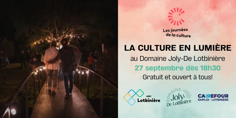 Le Domaine Joly-De Lotbinière s’illuminera le temps d’une soirée pour accueillir des performances artistiques multidisciplinaires