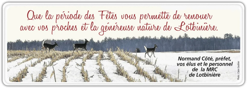 Voeux et horaire pour le temps des fêtes