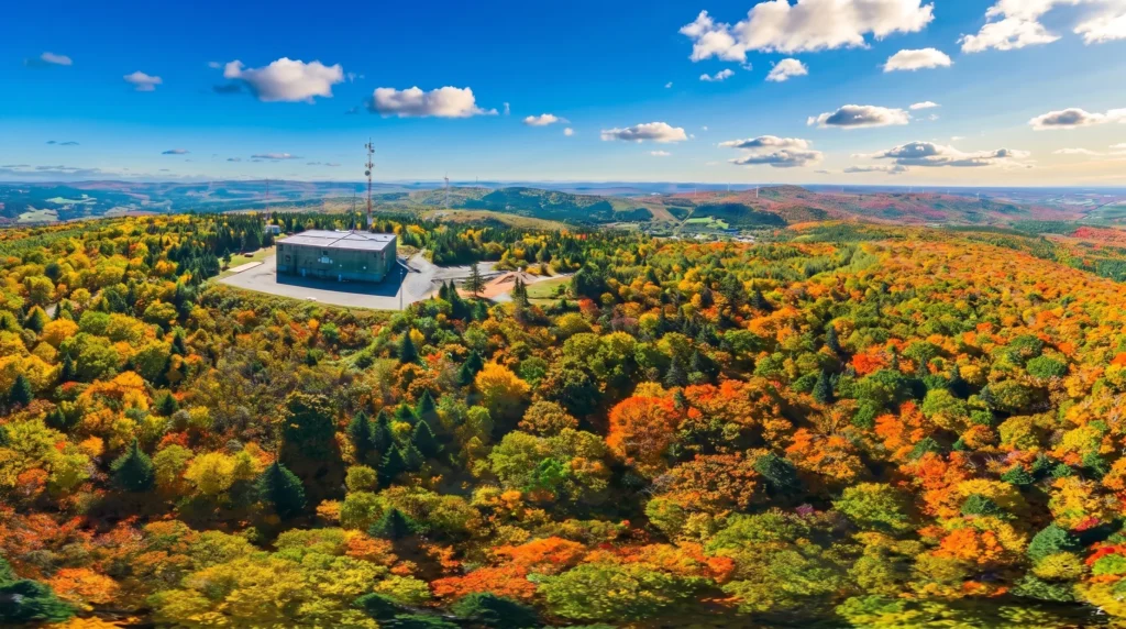 Vue aérienne du territoire de la MRC de Lotbinière à l’automne