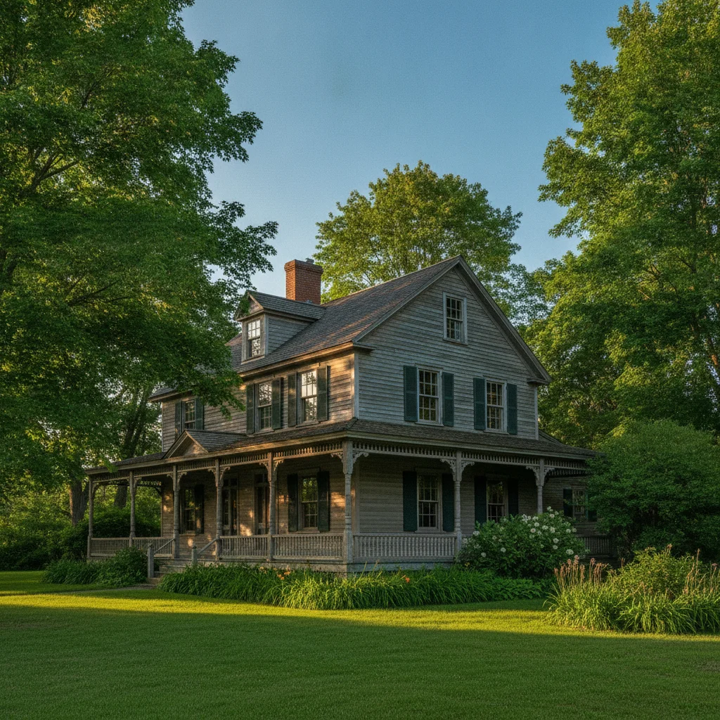 Maison patrimoniale ancienne en bois du Québec rural, évoquant l'inventaire du patrimoine bâti de la MRC de Lotbinière